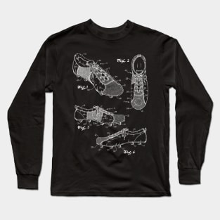 Soccer Training Shoe Vintage Patent Drawing Long Sleeve T-Shirt